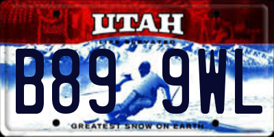 UT license plate B899WL