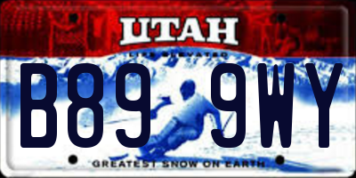 UT license plate B899WY