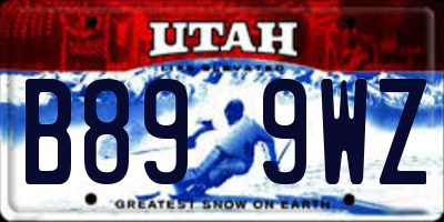 UT license plate B899WZ