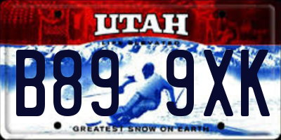 UT license plate B899XK
