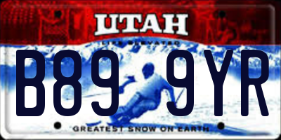 UT license plate B899YR