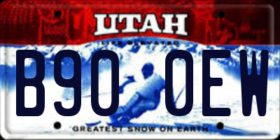UT license plate B900EW