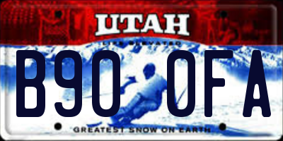 UT license plate B900FA