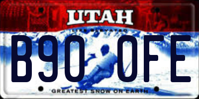 UT license plate B900FE