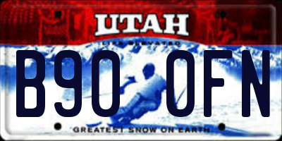 UT license plate B900FN