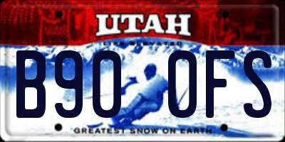 UT license plate B900FS