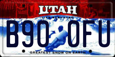 UT license plate B900FU