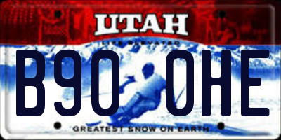 UT license plate B900HE