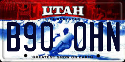 UT license plate B900HN