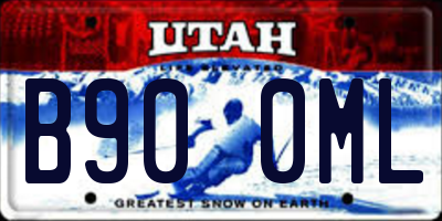 UT license plate B900ML