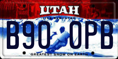 UT license plate B900PB