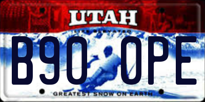 UT license plate B900PE