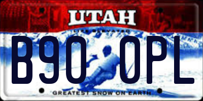 UT license plate B900PL