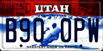 UT license plate B900PW