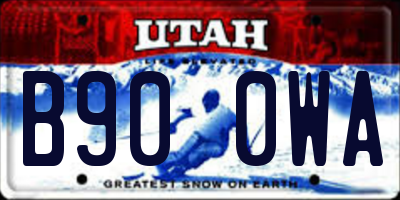 UT license plate B900WA