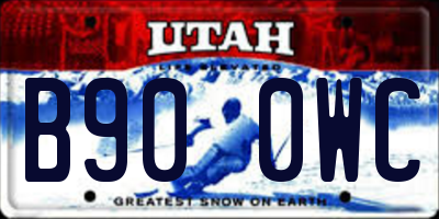 UT license plate B900WC