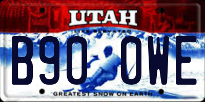 UT license plate B900WE
