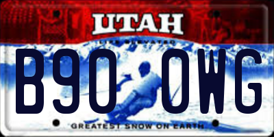 UT license plate B900WG