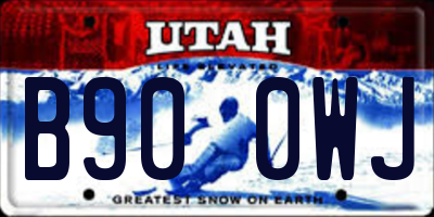 UT license plate B900WJ