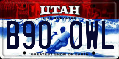 UT license plate B900WL