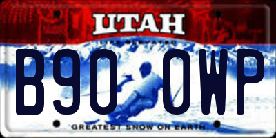 UT license plate B900WP