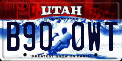 UT license plate B900WT