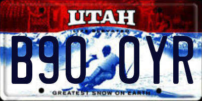 UT license plate B900YR