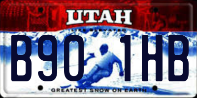 UT license plate B901HB