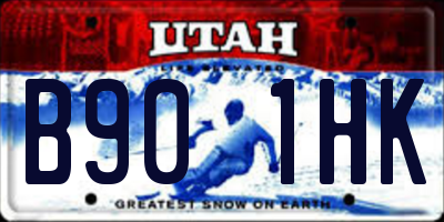UT license plate B901HK
