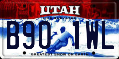 UT license plate B901WL