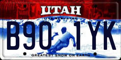 UT license plate B901YK