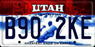 UT license plate B902KE