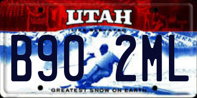 UT license plate B902ML