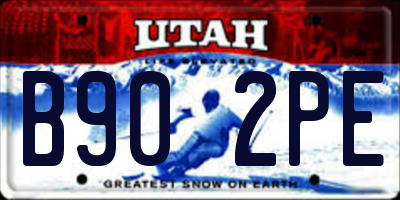 UT license plate B902PE