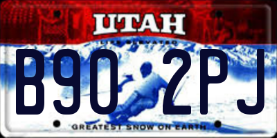 UT license plate B902PJ