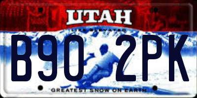 UT license plate B902PK