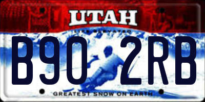 UT license plate B902RB