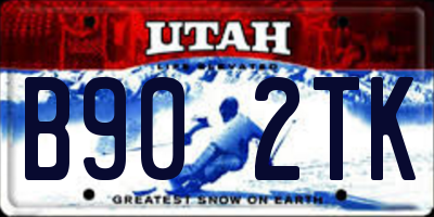 UT license plate B902TK