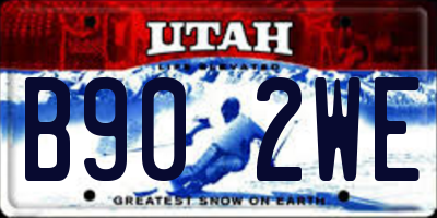 UT license plate B902WE