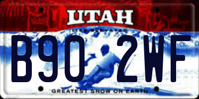 UT license plate B902WF