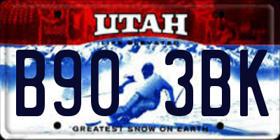 UT license plate B903BK