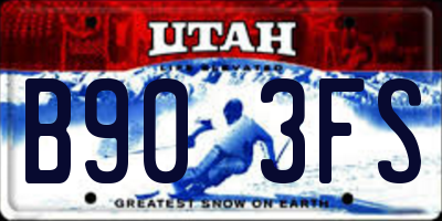 UT license plate B903FS