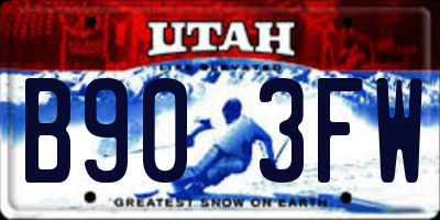 UT license plate B903FW
