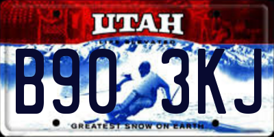 UT license plate B903KJ