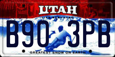 UT license plate B903PB