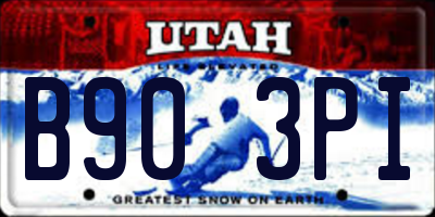 UT license plate B903PI