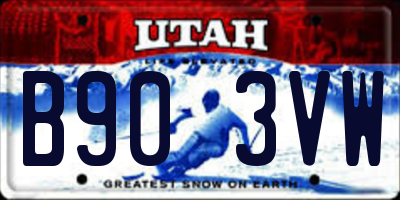 UT license plate B903VW