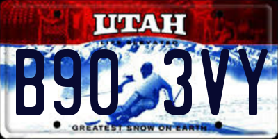 UT license plate B903VY