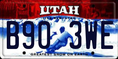 UT license plate B903WE