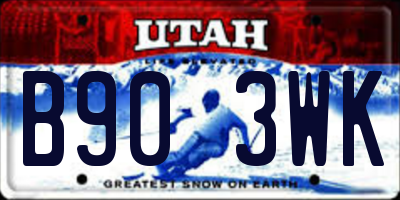 UT license plate B903WK
